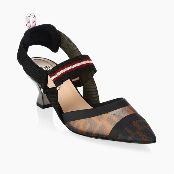 Fendi Colibri Mesh Slingback Pumps size 40 EU Authentic Retail 995$ - Picture 2 of 12